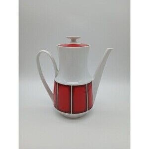 Winterling Marktleuthen MCM Teapot Red White Bavaria